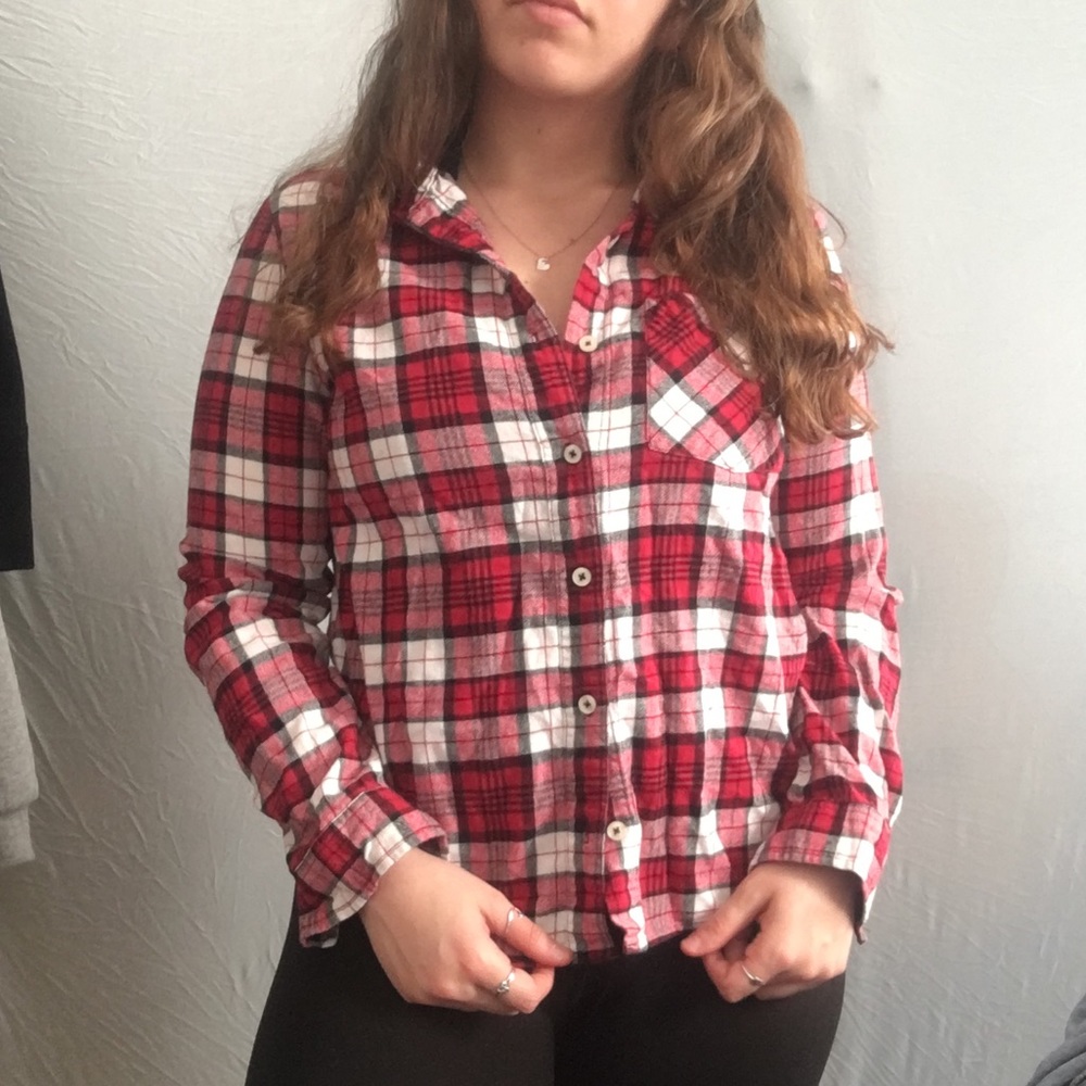 Comfy red and white flannel